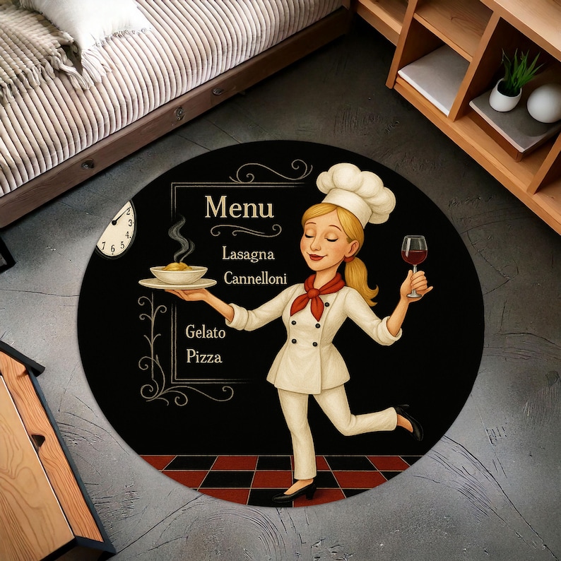 Home Cooking Menu - Karpet Dapur Bundar Koki Pirang, Alas