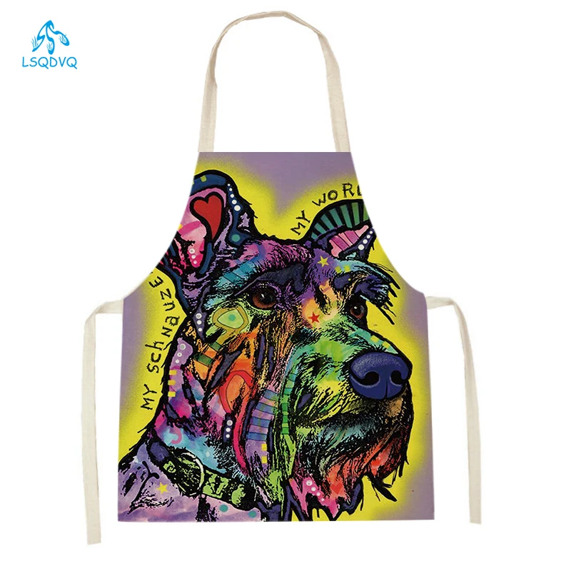 Home Cooking For Dogs - Celemek Memasak Linen Cetak Anjing Peliharaan