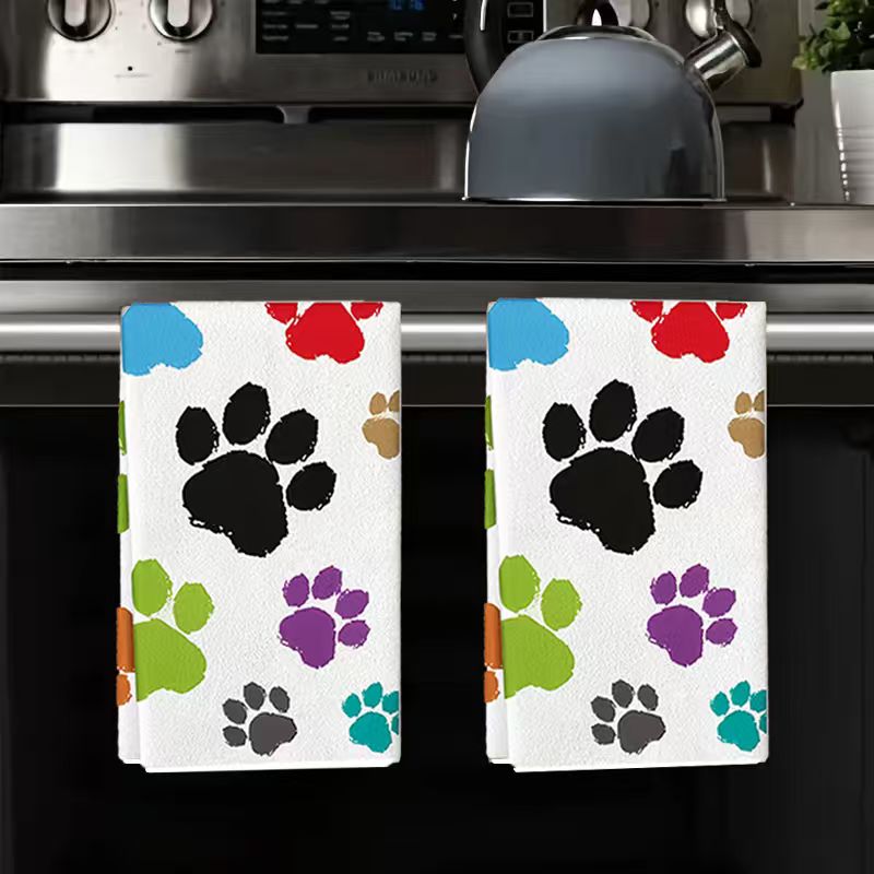 Home Cooking For Dogs - 2 Buah, Handuk Dapur Motif Cakar