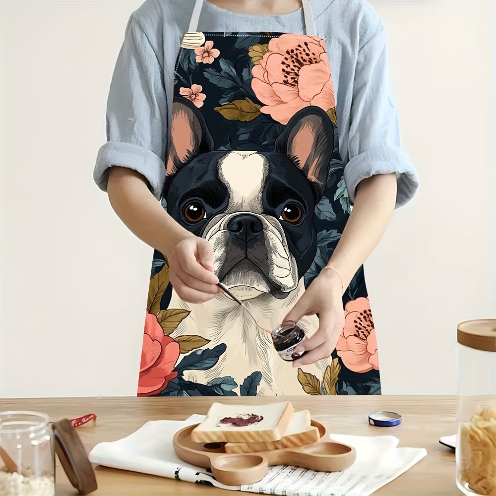 Celemek Motif Bunga French Bul - Home Cooking For Dogs ulasan dan harga