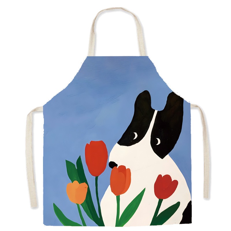 Celemek Linen Katun Motif Anji - Home Cooking For Dogs ulasan dan harga