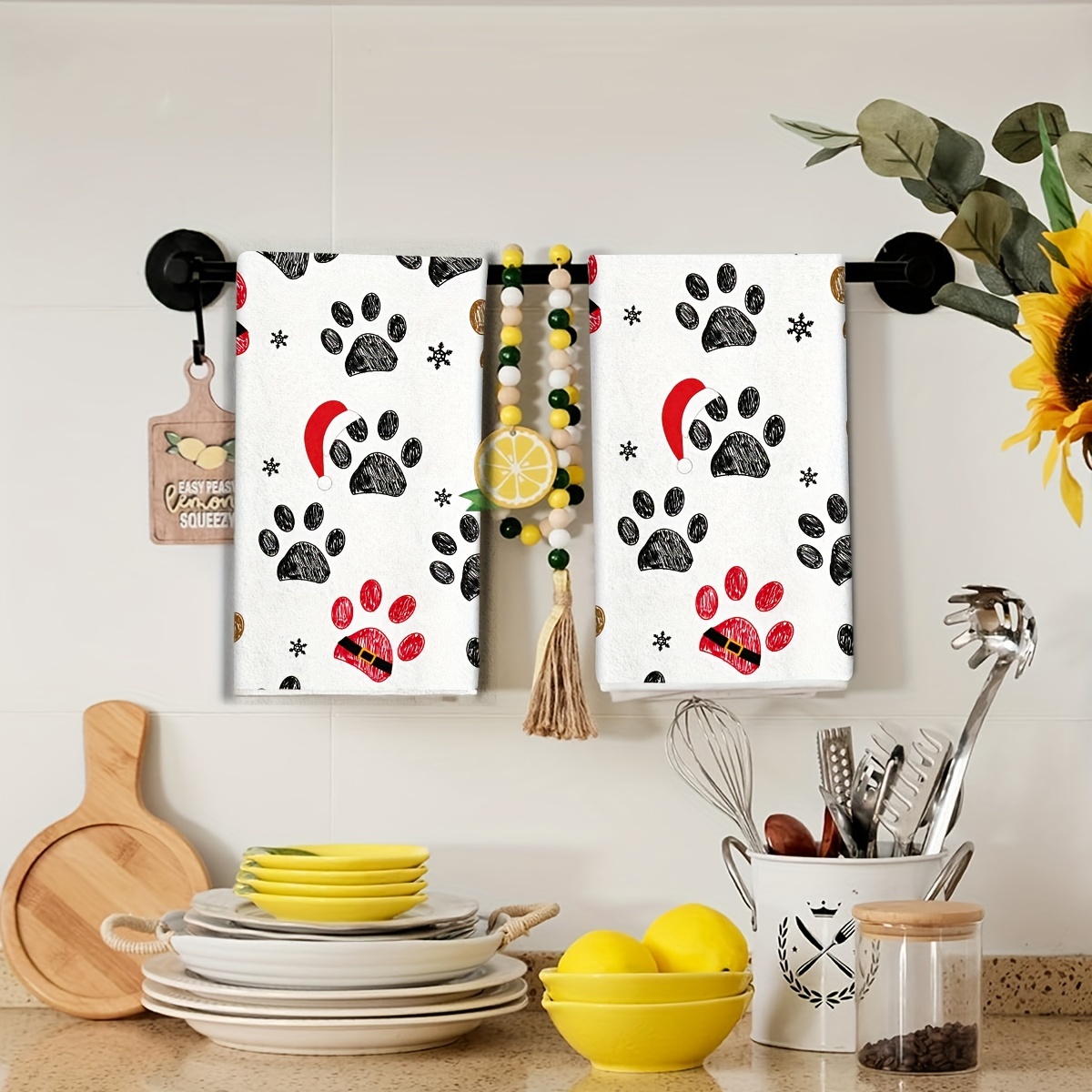 2 Buah, Handuk Dapur Motif Cak - Home Cooking For Dogs ulasan dan harga